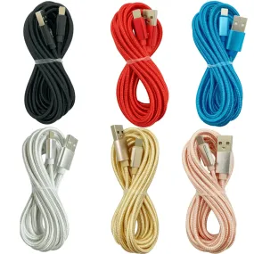 Multi-Color 6 Pack! of 10Ft Braided USB Charger Lightning Cable