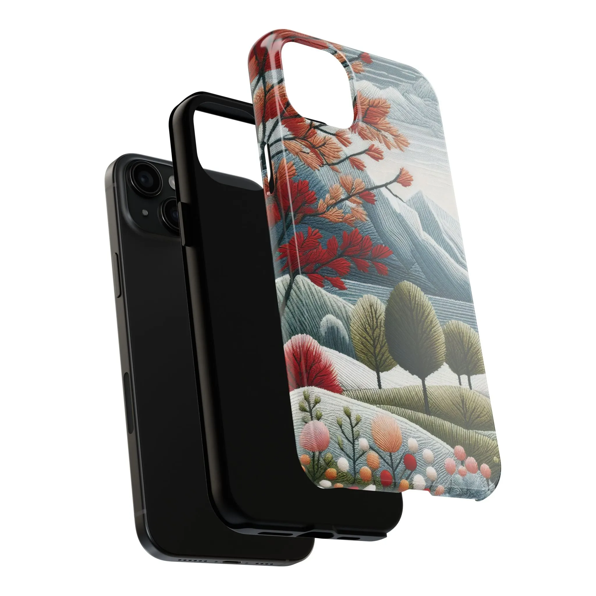 Nature-Inspired Tough Phone Cases - Vibrant Landscape Design for Outdoor Enthusiasts