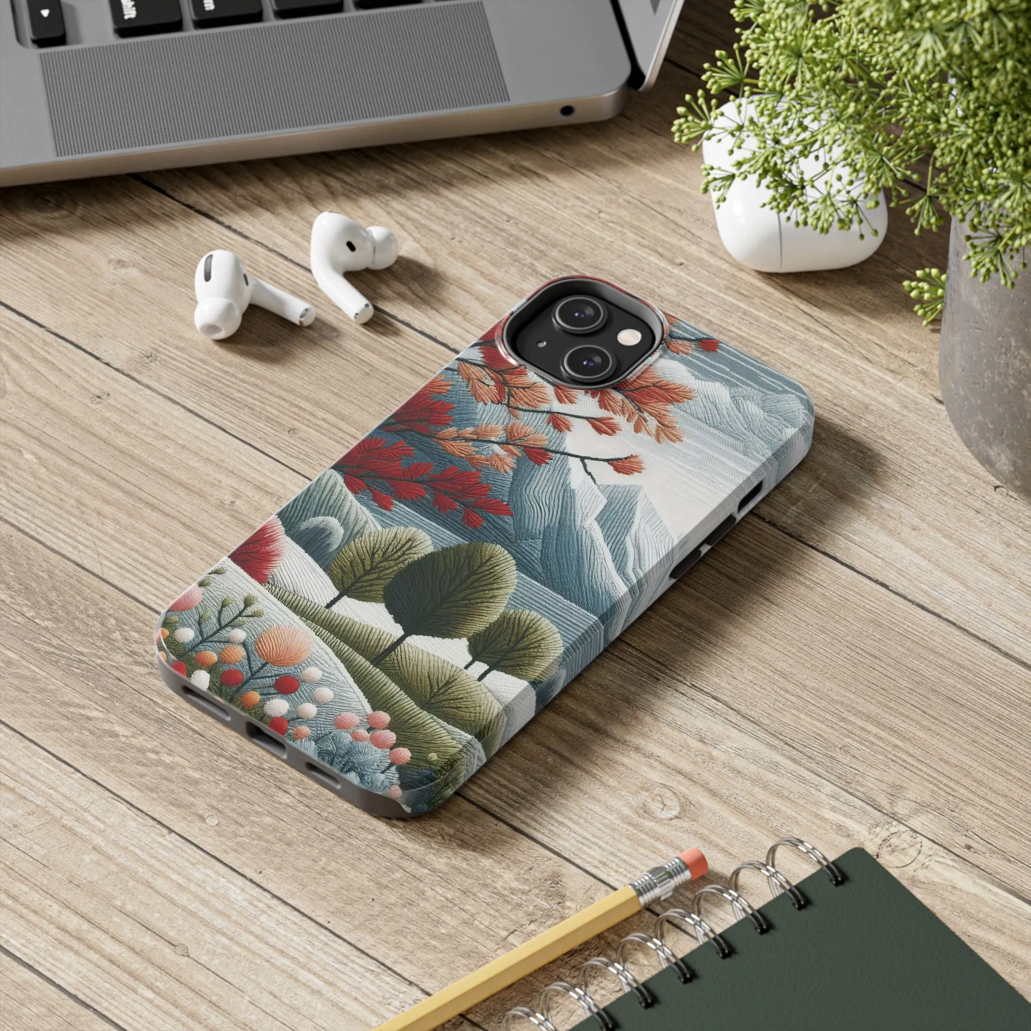 Nature-Inspired Tough Phone Cases - Vibrant Landscape Design for Outdoor Enthusiasts