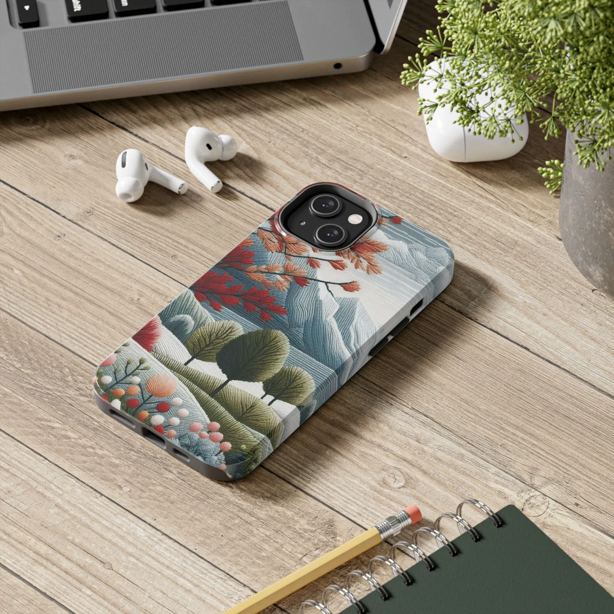 Nature-Inspired Tough Phone Cases - Vibrant Landscape Design for Outdoor Enthusiasts