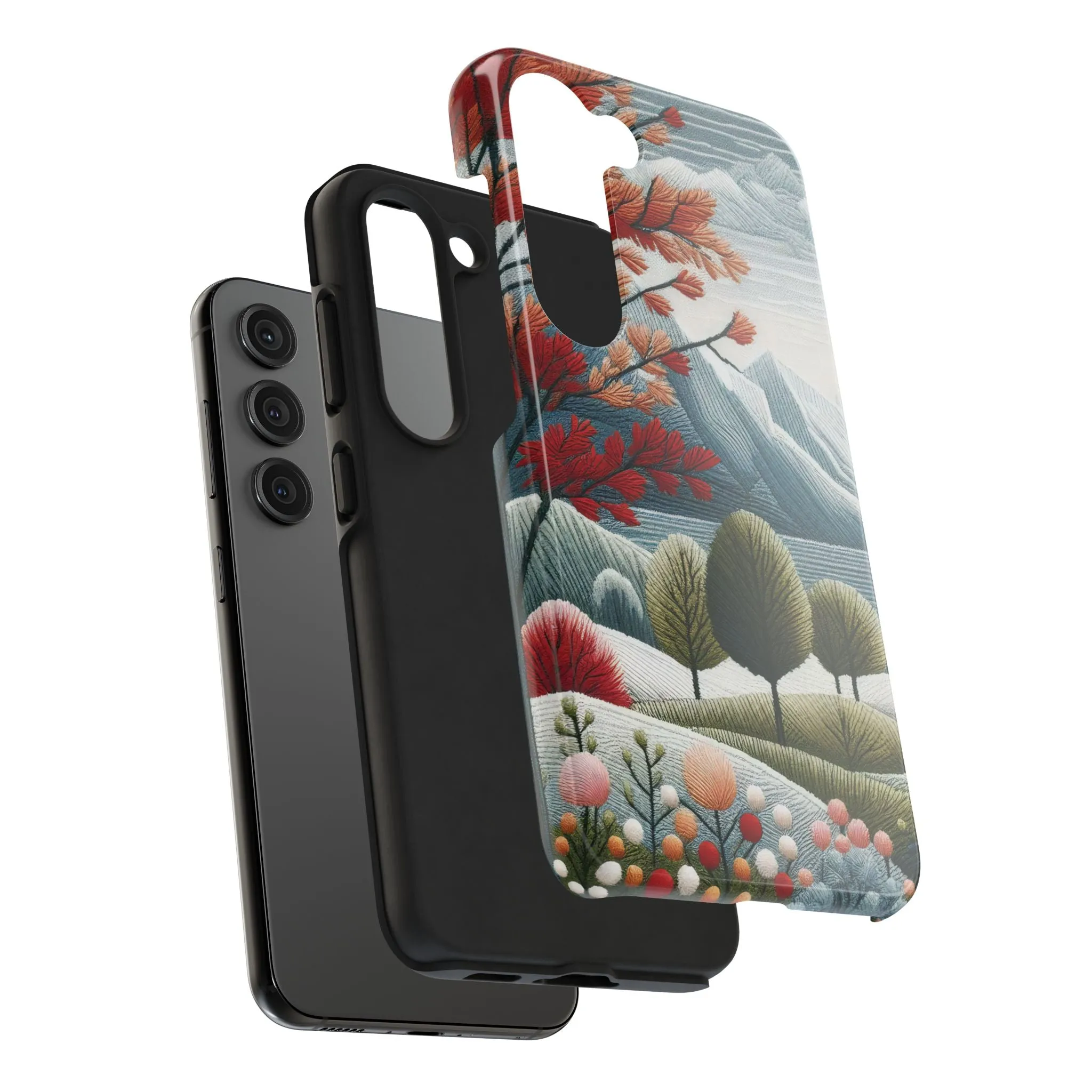 Nature-Inspired Tough Phone Cases - Vibrant Landscape Design for Outdoor Enthusiasts