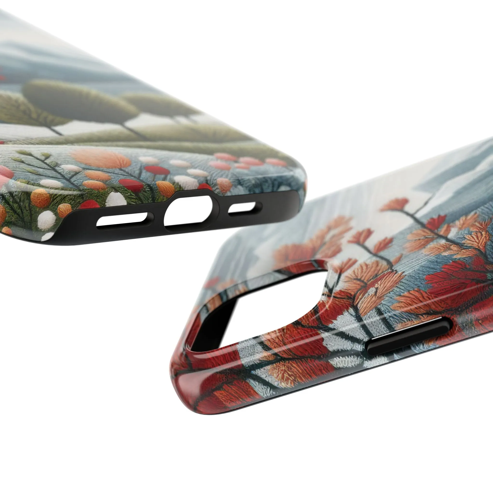 Nature-Inspired Tough Phone Cases - Vibrant Landscape Design for Outdoor Enthusiasts