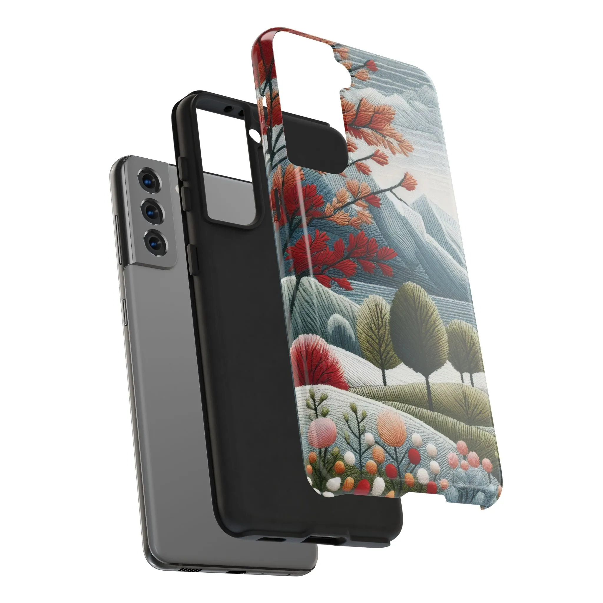 Nature-Inspired Tough Phone Cases - Vibrant Landscape Design for Outdoor Enthusiasts