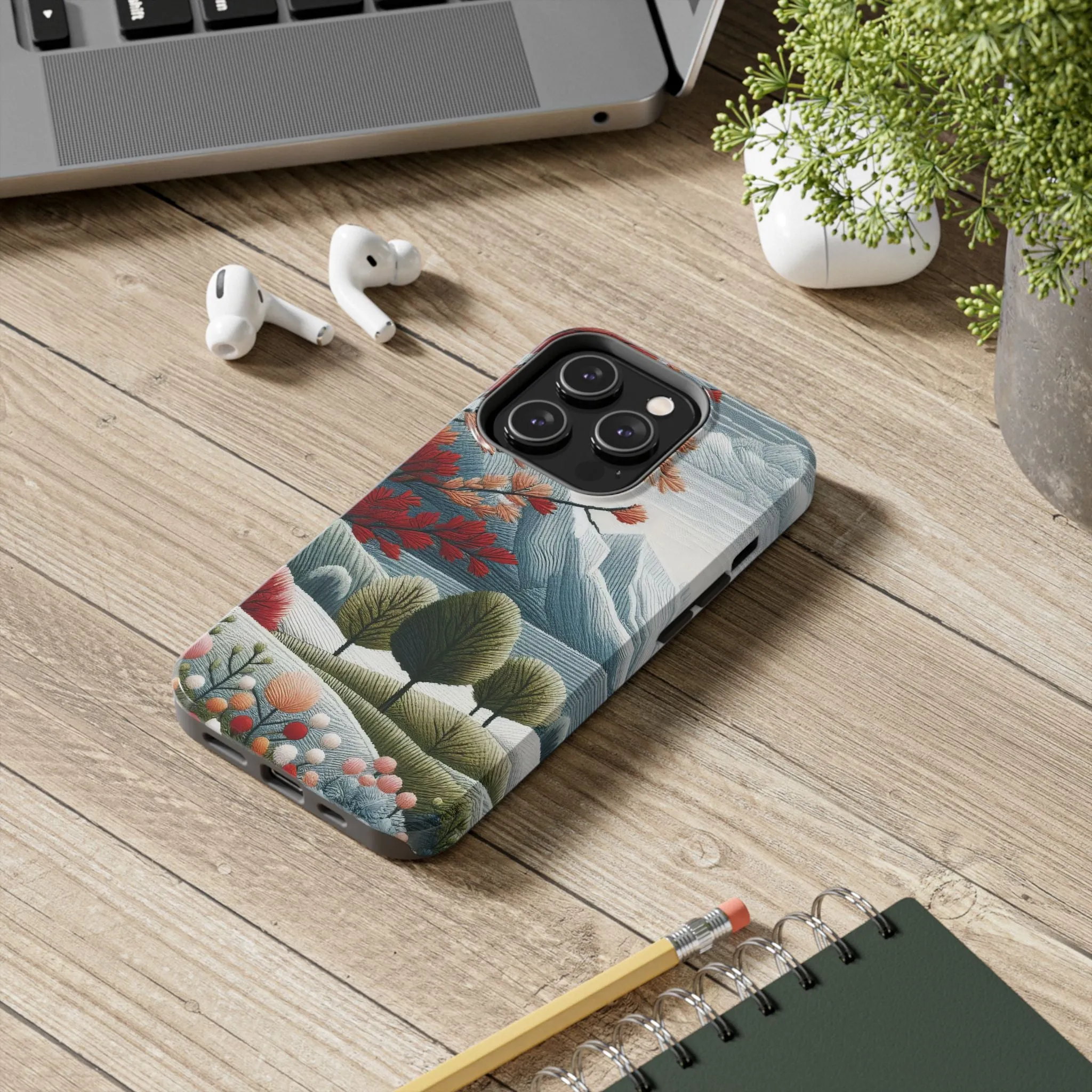 Nature-Inspired Tough Phone Cases - Vibrant Landscape Design for Outdoor Enthusiasts