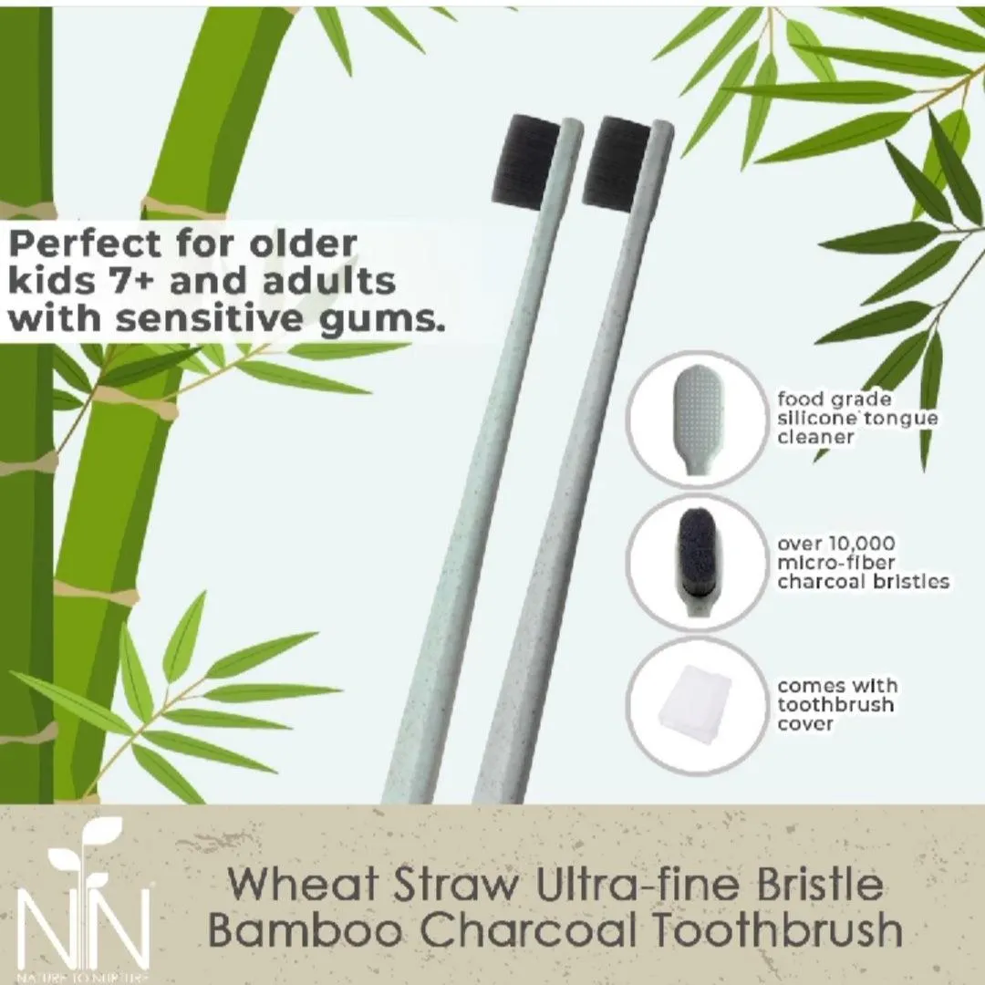 Nature to Nurture Wheat Straw Ultra-fine Bristle Bamboo Charcoal Toothbrush 7 