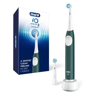 New - Oral-B iO Series 2 Electric Toothbrush Starter Kit - Forest Green