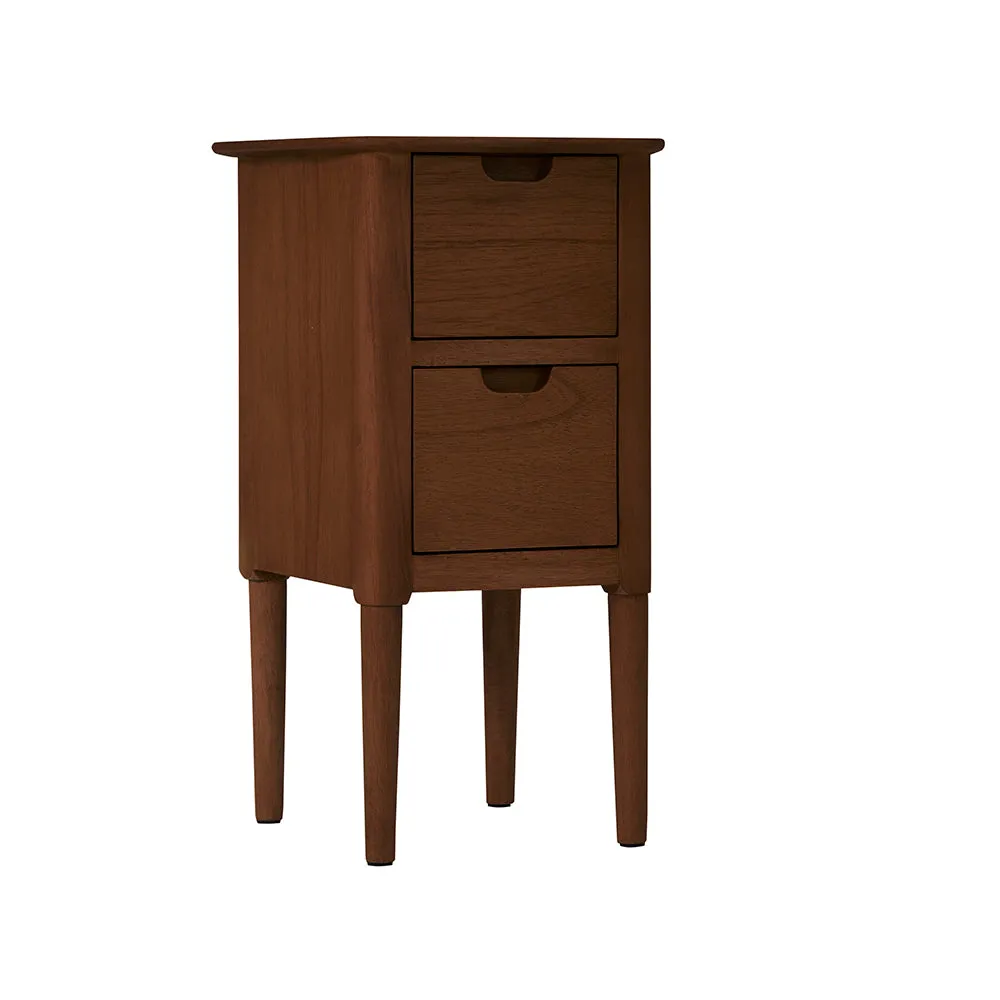 Norway Narrow Walnut Bedside Table