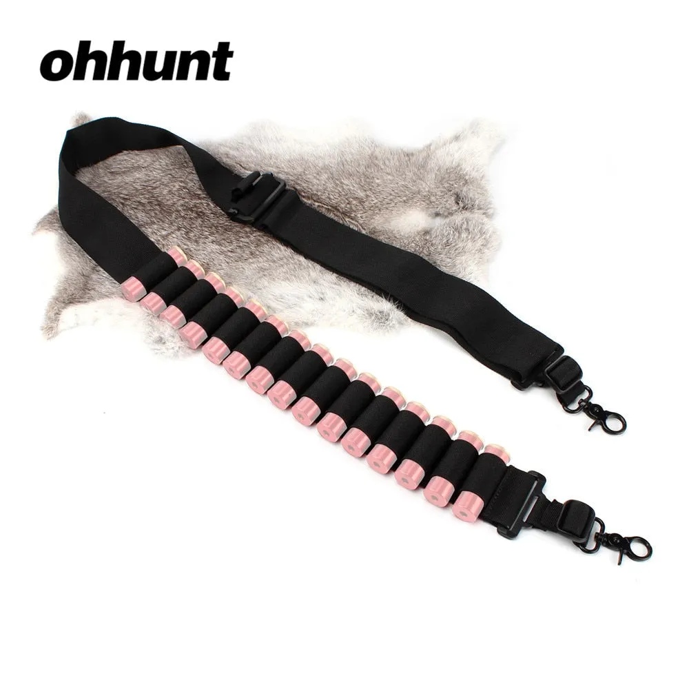 ohhunt Nylon Adjustable 12Ga 20Ga Two Point Shotgun Sling 15 Round Shell Carrier Holder Shotgun Accessories