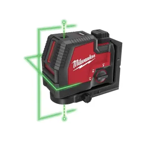 Open Box -  Milwaukee Green 100 ft. Cross Line and Plumb Points Rechargeable Laser Level with REDLITHIUM Lithium-Ion USB Battery and Charger