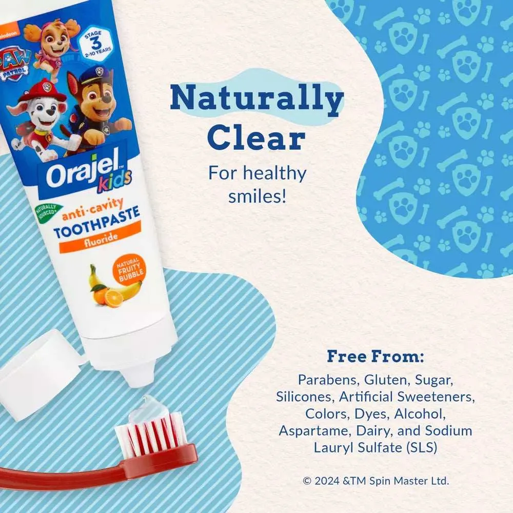 Orajel Kids Paw Patrol Anticavity Fluoride Toothpaste Fruity Bubble