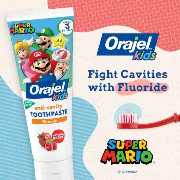 Orajel Kids' Super Mario Fluoride Toothpaste - 4.2oz