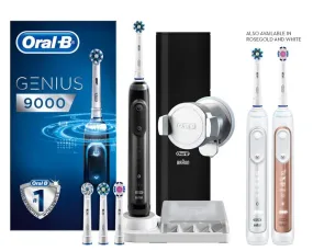 Oral B Genius 9000 Black Rechargeable Electric Toothbrush Round Oscillation Cleaning Bluetooth Braun