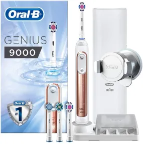 Oral B Genius 9000 Rose Gold Rechargeable Electric Toothbrush Round Oscillation Cleaning Bluetooth Braun