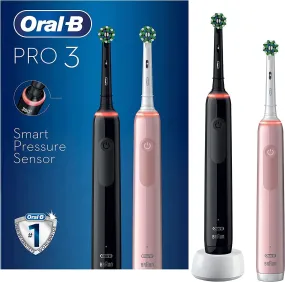 Oral-B Pro 3 3900 Electric Toothbrush Duo Pack with Cross Action Heads