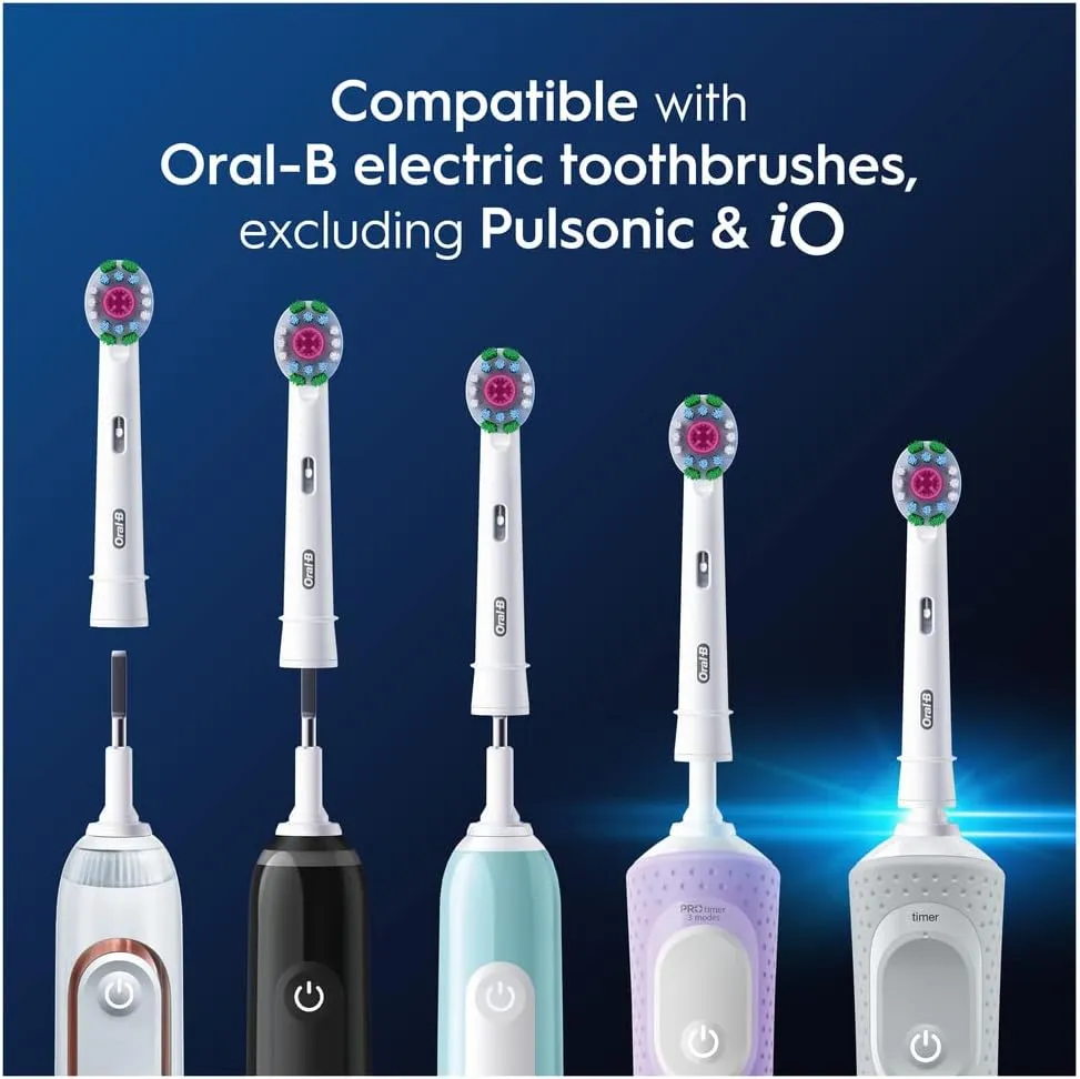 Oral-B Pro 3D White Electric Toothbrush Head, X-Shaped Bristles And Unique Polishing Cup For Teeth Whitening And To Remove Surface Stains, Pack of 10 Toothbrush Heads, Suitable For Mailbox, White