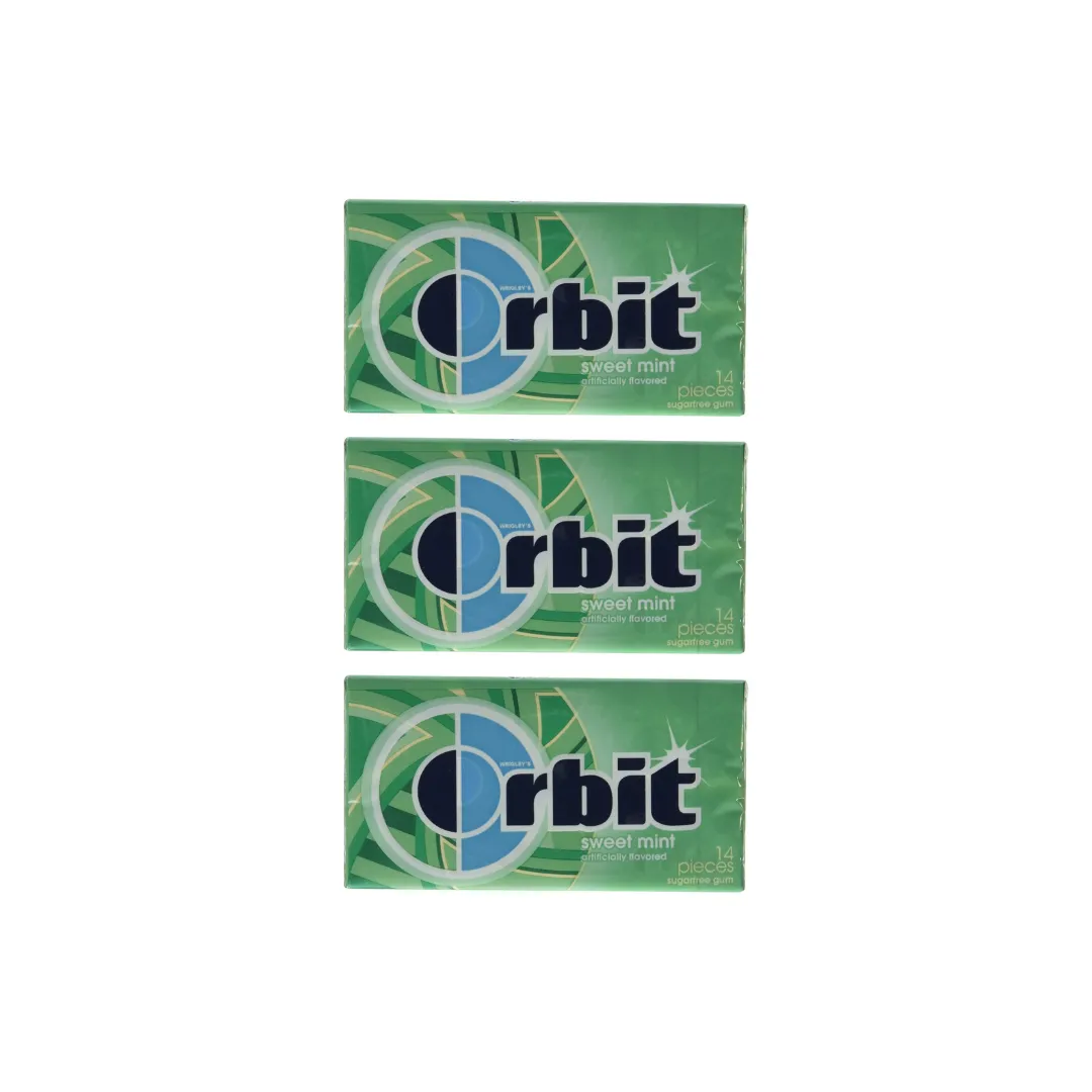 Orbit Sweet-Mint Gum (14 Pieces, 33g - Pack of 3) | Sugar-Free Chewing Gum for Fresh Breath