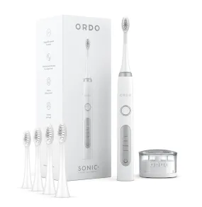 Ordo Sonic  Toothbrush & 4x Brush Head Bundle - White/Silver