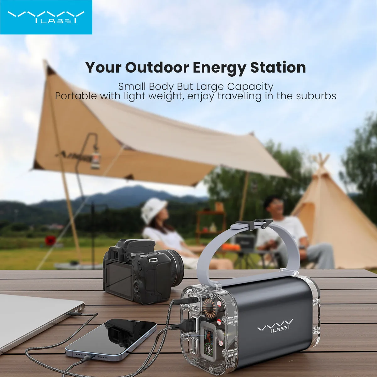 Outdoor Power Bank Digital Display 40000mAh 100W (Waterproof Light)