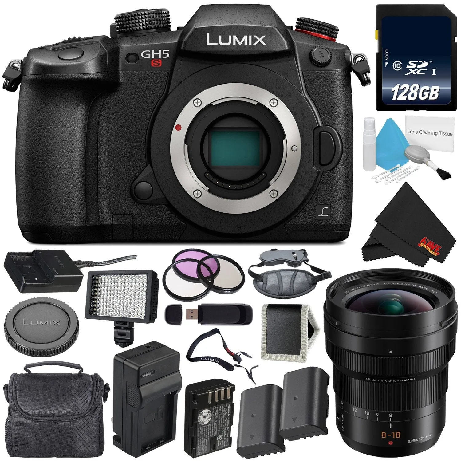 Panasonic Lumix DC-GH5S Mirrorless Micro Four Thirds Digital Camera International Version   Panasonic 8-18mm f/2.8-4 Len