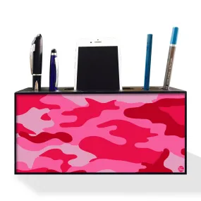 Pen Mobile Stand Holder Desk Organizer - Pink  Army Camouflage