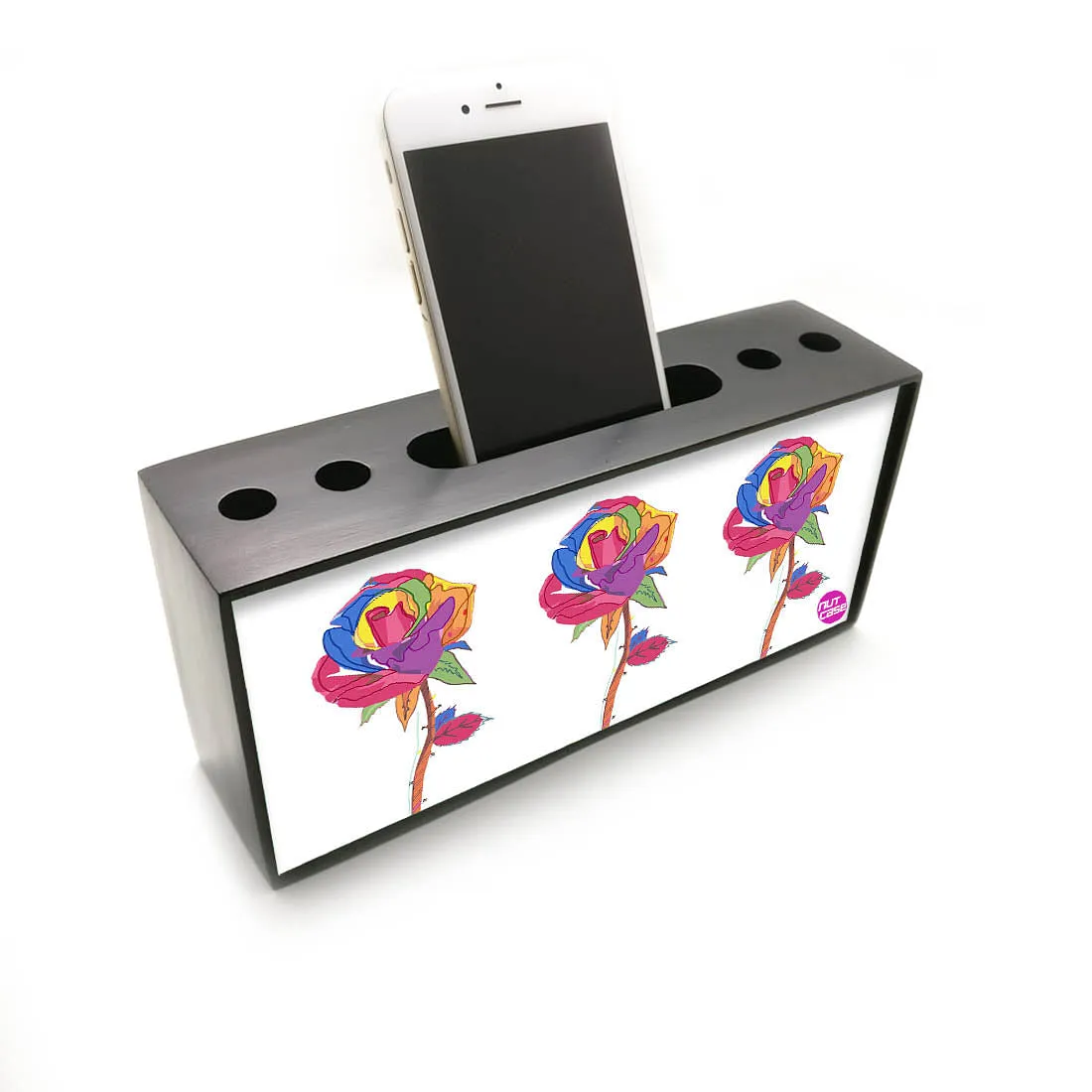 Pen Mobile Stand Holder Desk Organizer - POP Art Rose