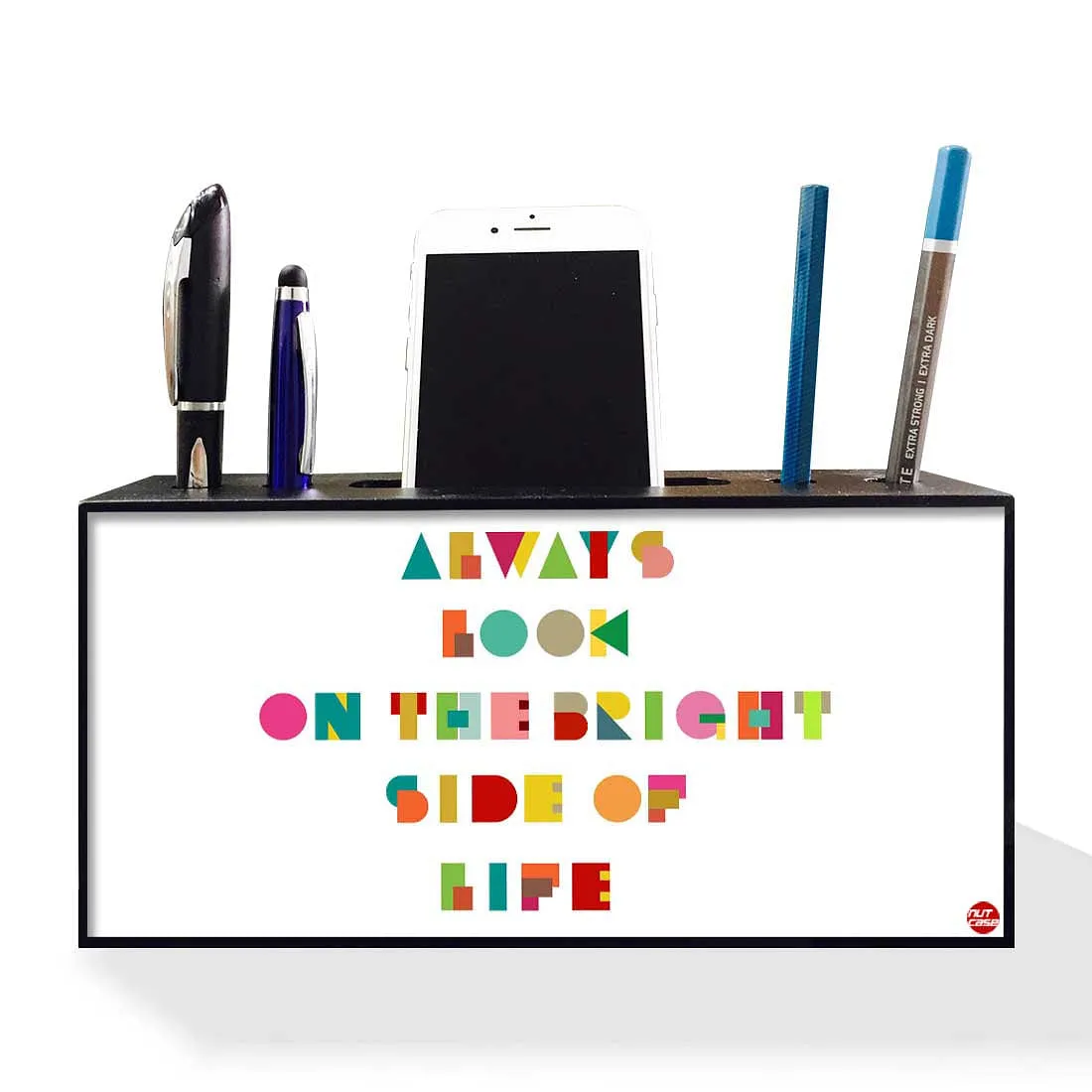 Phone Pen Stand Holder Desk Organizer for Office - Always Look On The Bright