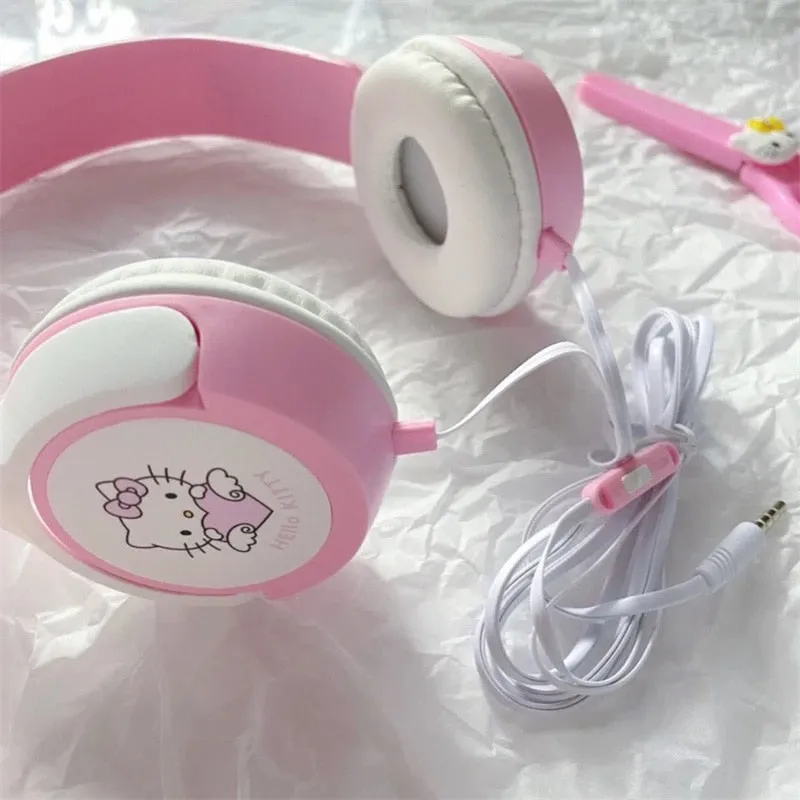 Pink Kitty Heart Headphones