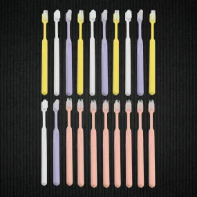 Plastic Toothbrush With Plastic Round Box (20 pcs Set)