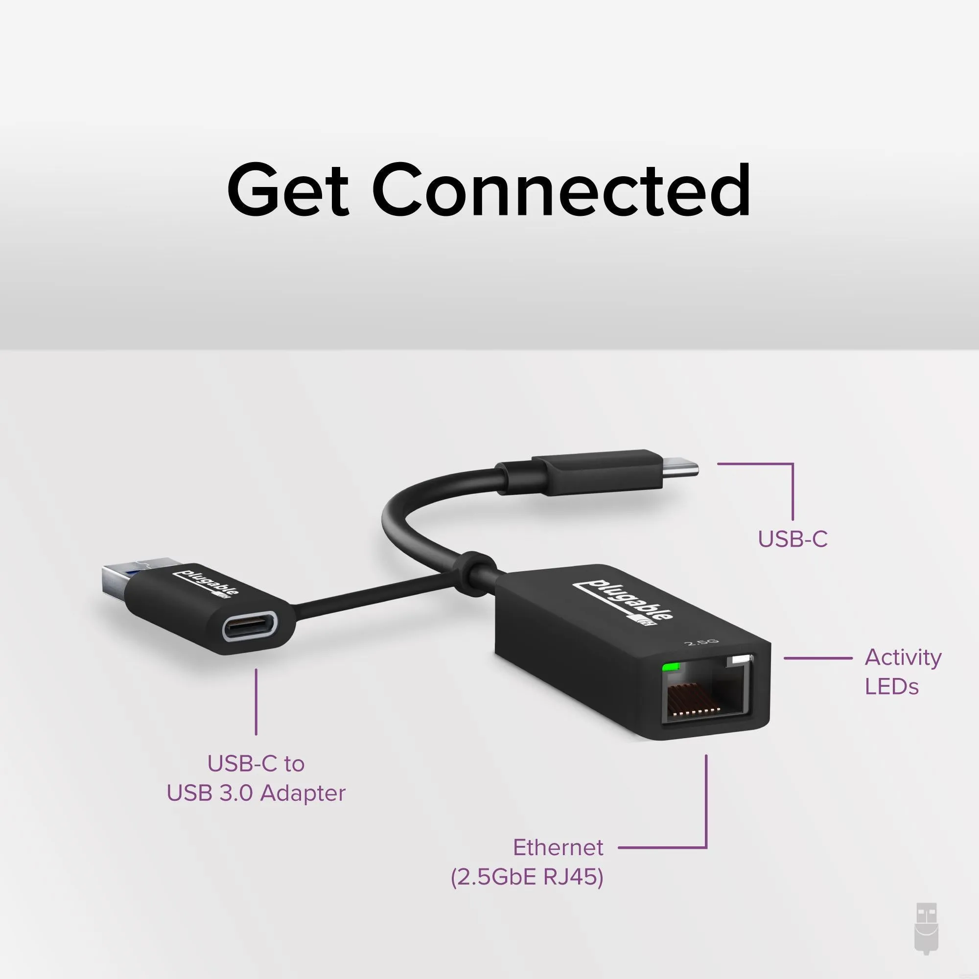 Plugable 2.5G USB-C and USB to Ethernet Adapter