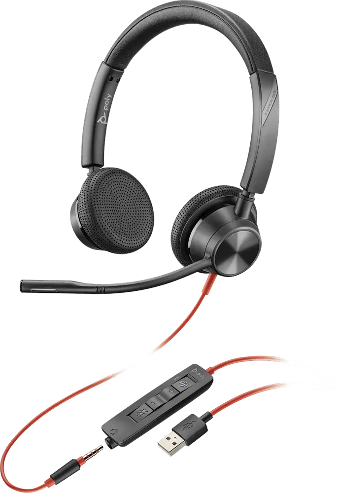 Poly (Plantronics) Blackwire 3325 USB Headset (2 Years Manufacture Local Warranty In Singapore)- While Stock Last