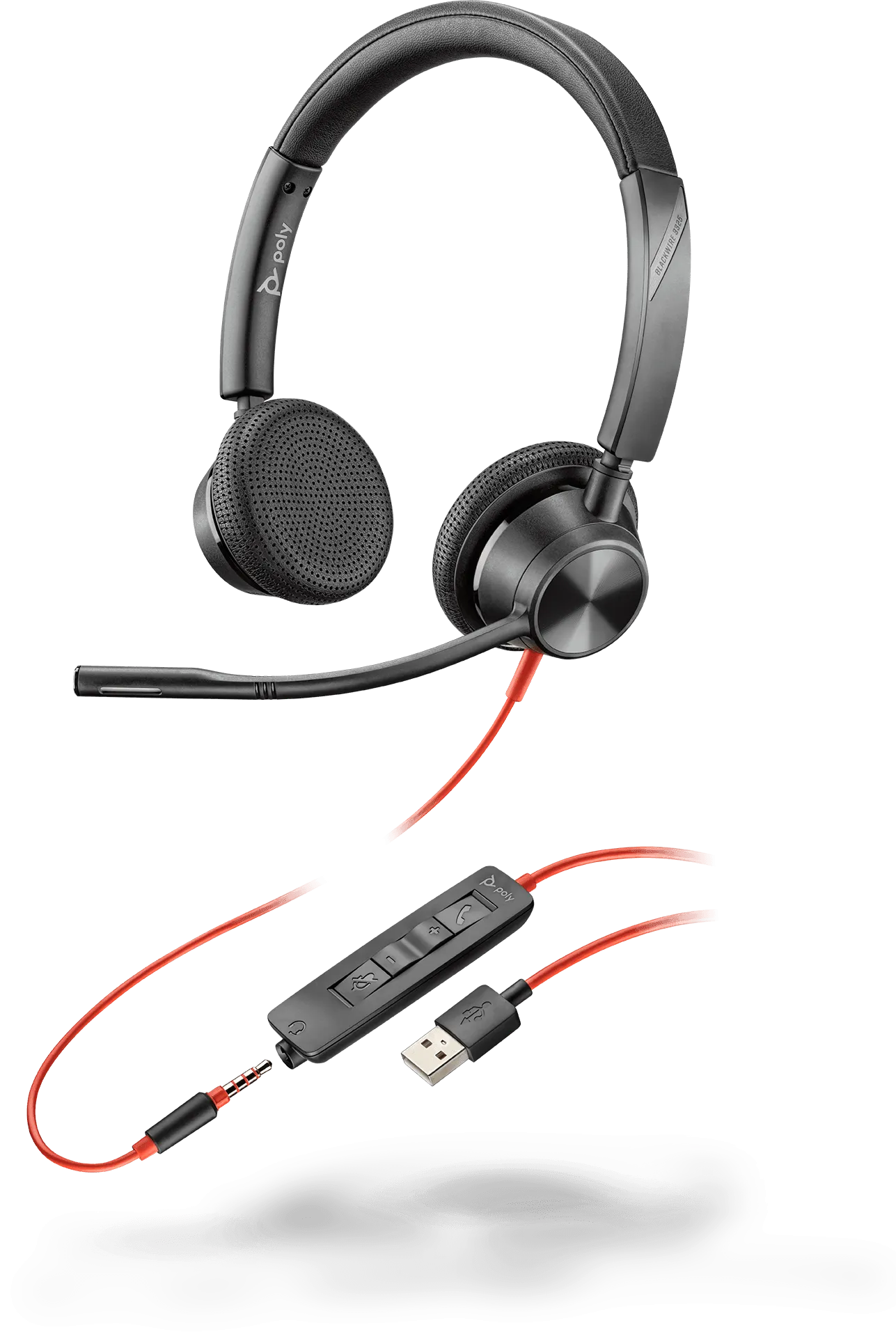 Poly (Plantronics) Blackwire 3325 USB Headset (2 Years Manufacture Local Warranty In Singapore)- While Stock Last