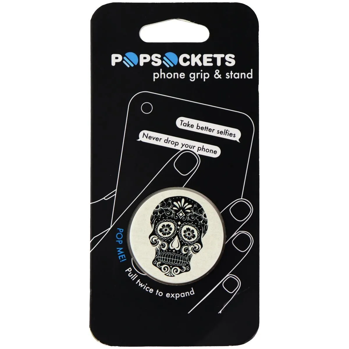 PopSockets Collapsible Grip & Stand for Phones & Tablets - Sugar Skull on Linen