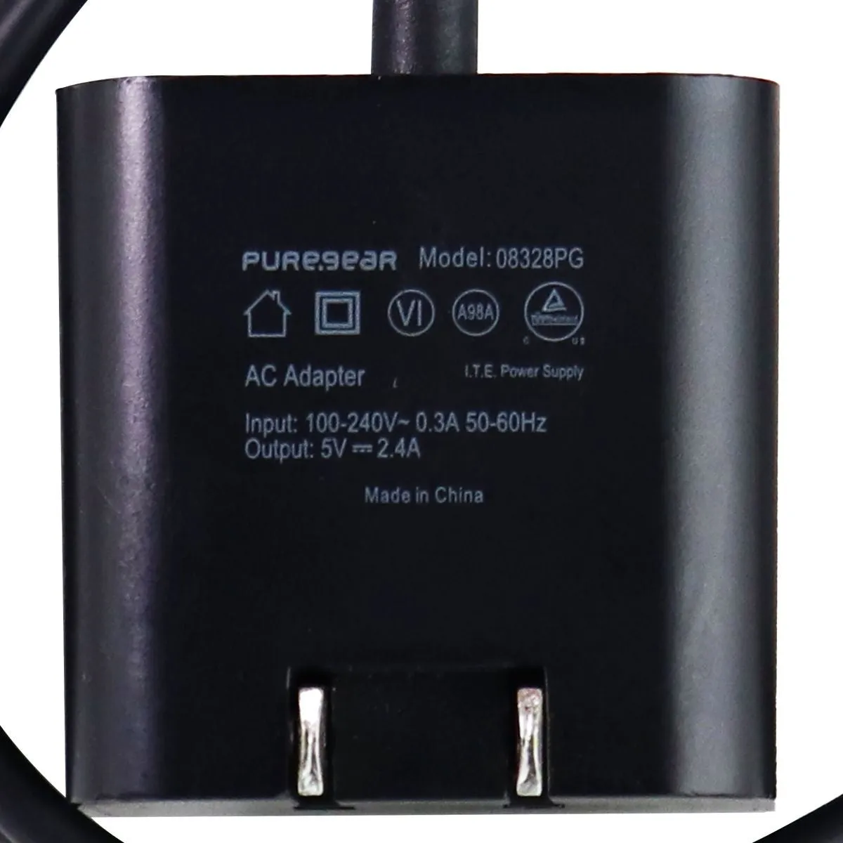 PureGear 12W (5-Ft) Lightning 8-Pin Wired Wall Charger for iPhone/iPad - Black