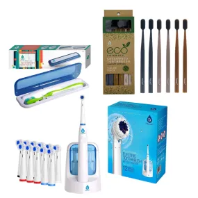 Pursonic Family Dental Care Bundle RET200 Electric Toothbrush Cedarwood Brushes UV Sanitizer