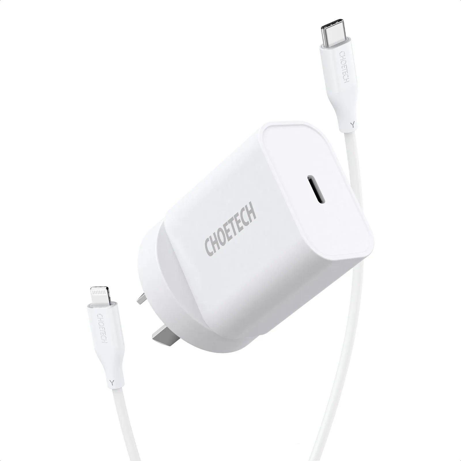 Q5004CL CHOETECH PD20W USB C iPhone Fast Charger with MFi Certified Nylon Braided USB-C to Lightning Cable