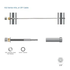 RailFX® Cable Rail Kits | 102 Series | Ø 1/8" Cable | Through-Post | Metal Post Applications