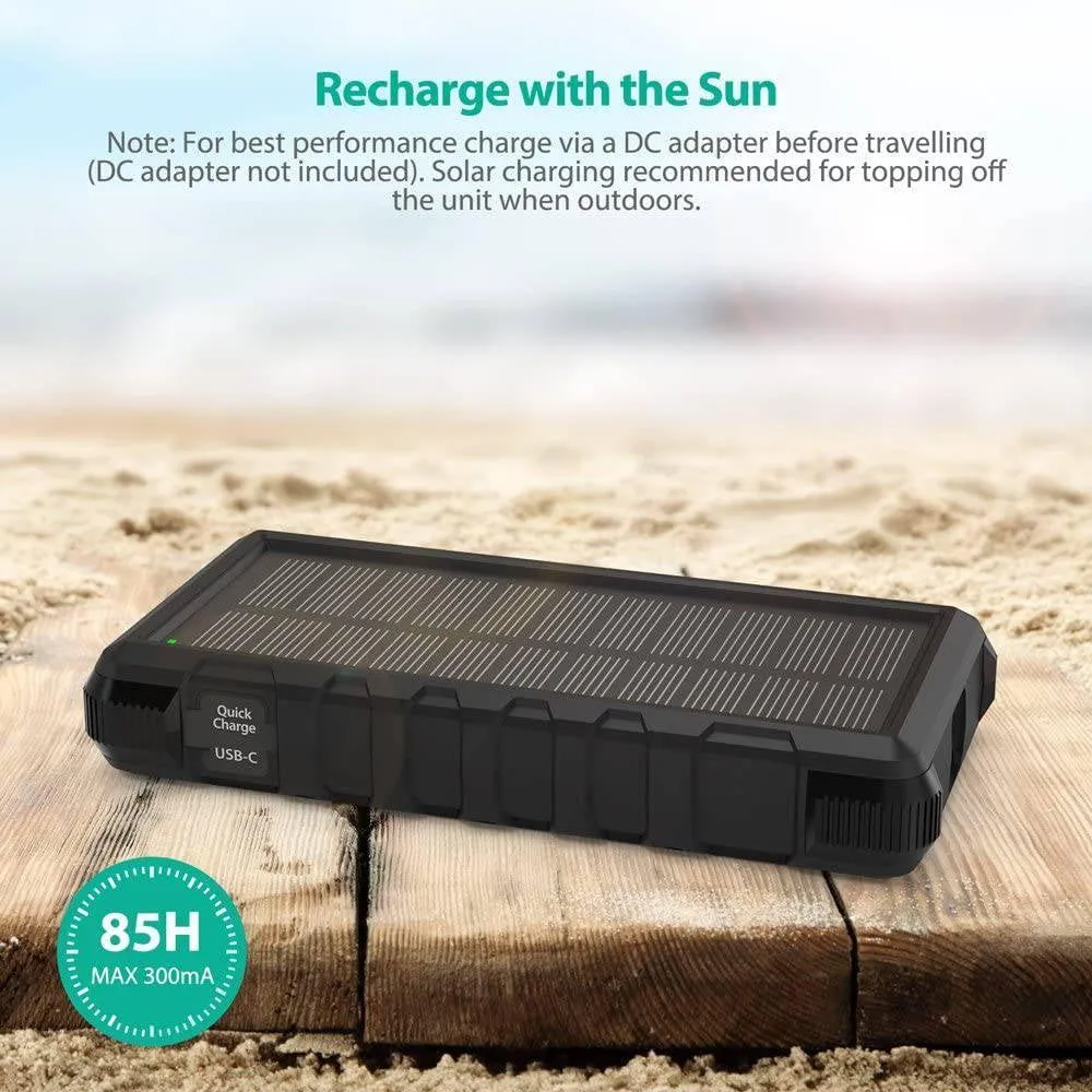 RAVPower Solar Charger 25000mAh Power Bank