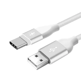 Samsung Galaxy Note 8, Galaxy S8 Plus, Galaxy S8 USB TYPE C GUMMY DATA CHARGING CABLE W/ ALUMINUM CONNECTORS - White