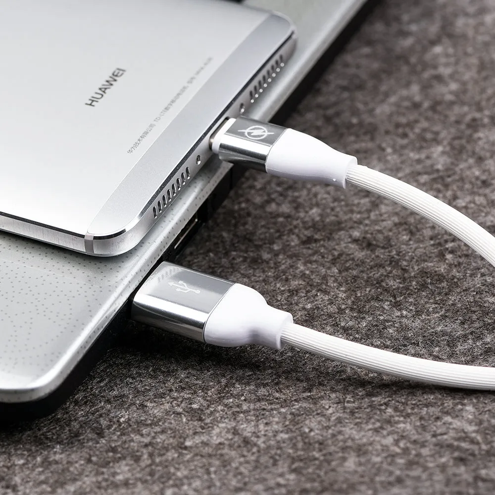 Samsung Galaxy Note 8, Galaxy S8 Plus, Galaxy S8 USB TYPE C GUMMY DATA CHARGING CABLE W/ ALUMINUM CONNECTORS - White