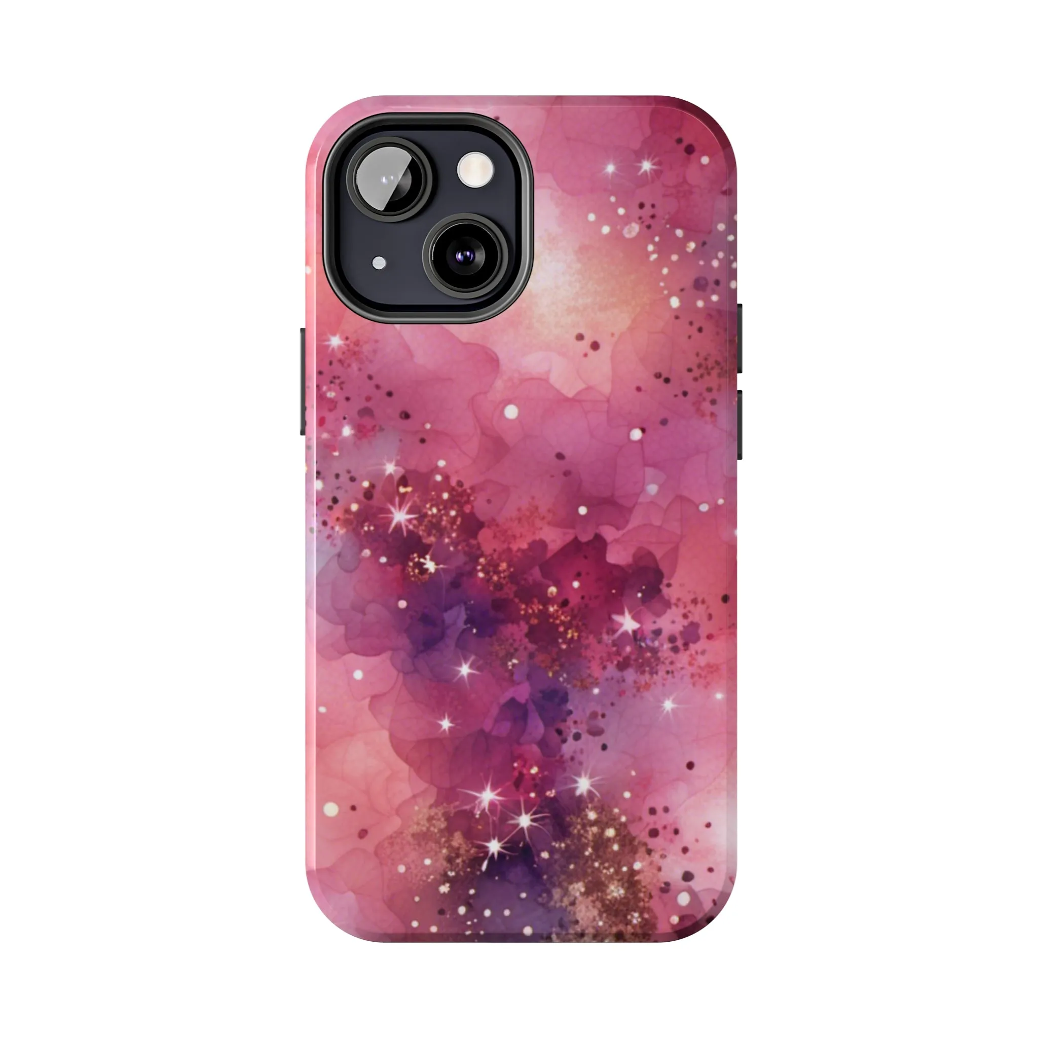 Scattered Pink and Gold Pattern Design Tough Phone Case compatible with a large variety of iPhone models, Phone Case, Gift