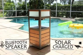 SOLAR POWERED OUTDOOR SPEAKER , BLUETOOTH PATIO SPEAKER AND ITS A TABLE - PORTICO SOLAR SOUND BY FRESHETECH