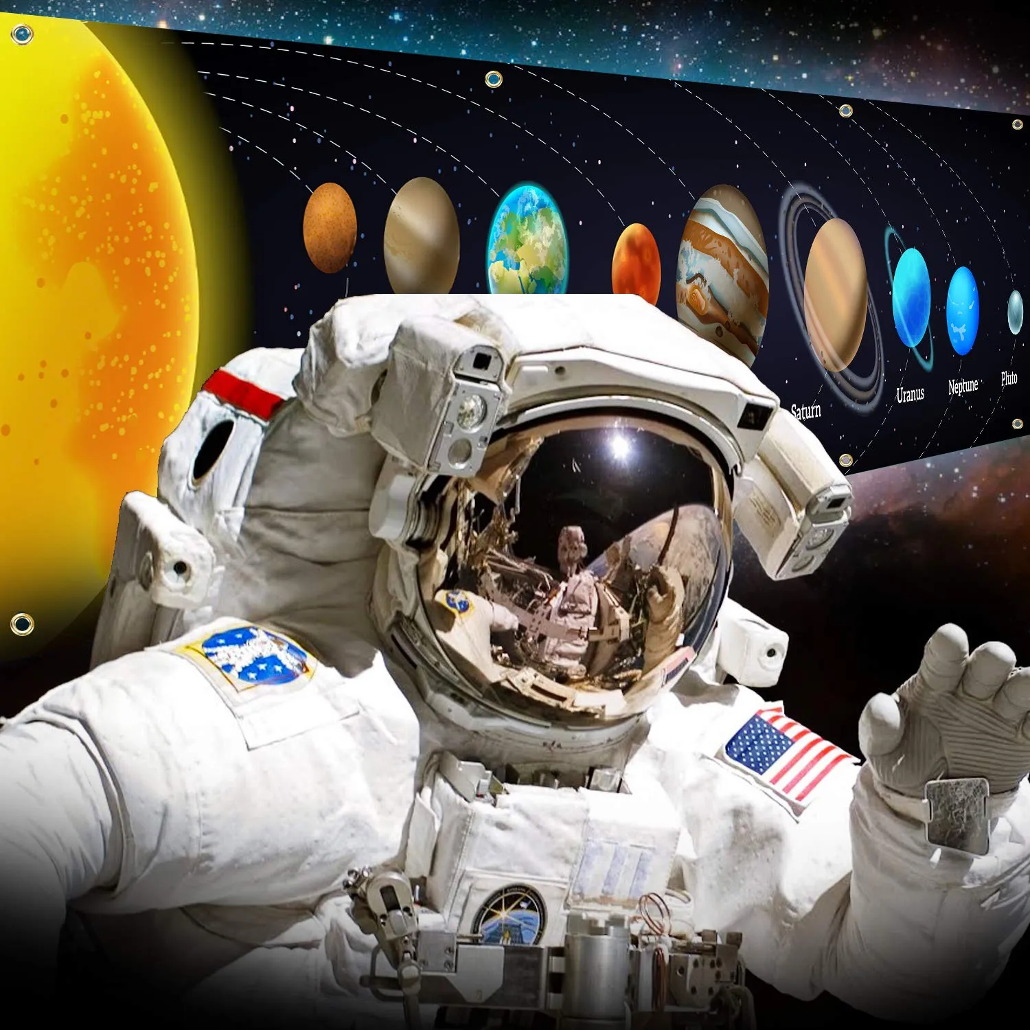 Solar System Banner  24 x 100 inches made with Strong Vinyl Material, HD Graphics