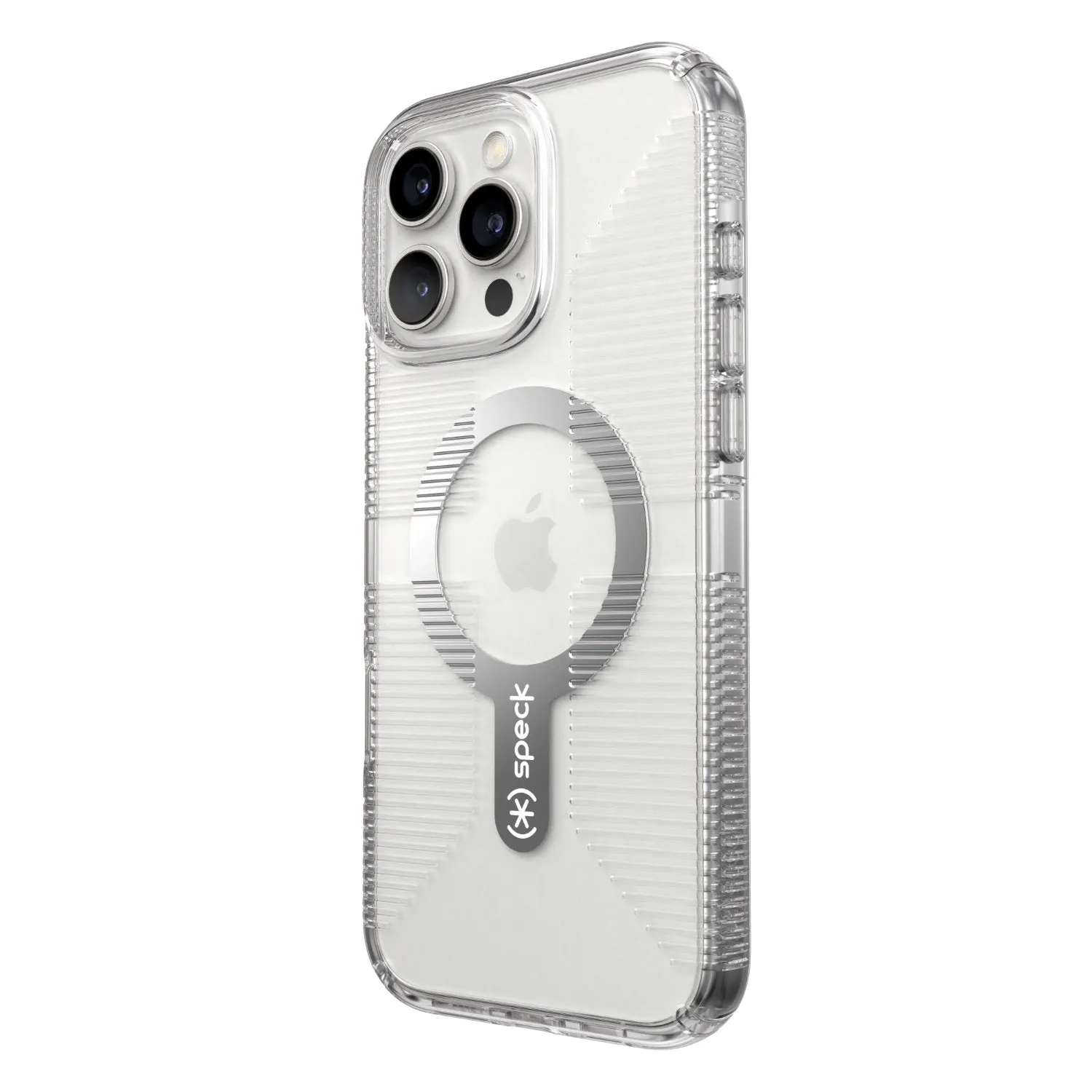 Speck Gemshell Grip MagSafe Case - Apple iPhone 16 Pro Max - Clear & Chrome (SPK150733-5085)