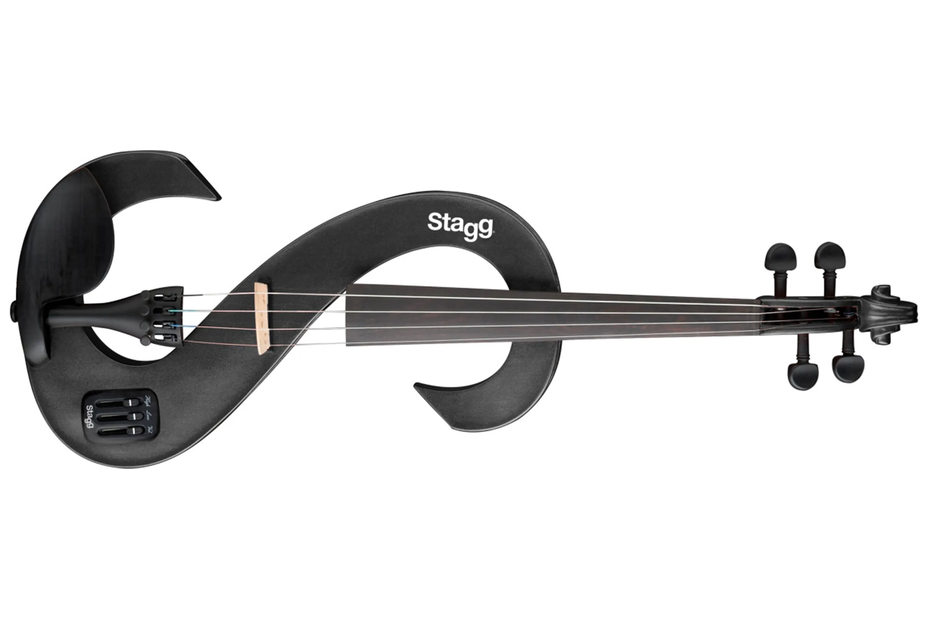 Stagg EVN 4/4 MBK 4/4 Electric Violin Set with Case and Headphones