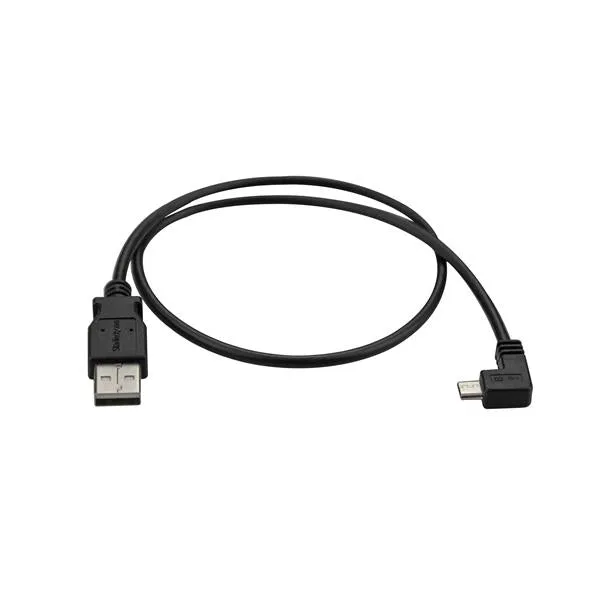 Startech.Com Right Angle Micro Usb Cable - 1 Ft / 0.5M - 90 Degree - Usb Cord - Usb Charger Cable - Usb To Micro Usb Cab