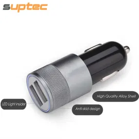 SUPTEC Car Phone Charger 2 Port Mini Dual USB Car Charger Adapter Quick Charging 5V 2A for iPhone Samsung Xiaomi LG Car-charger