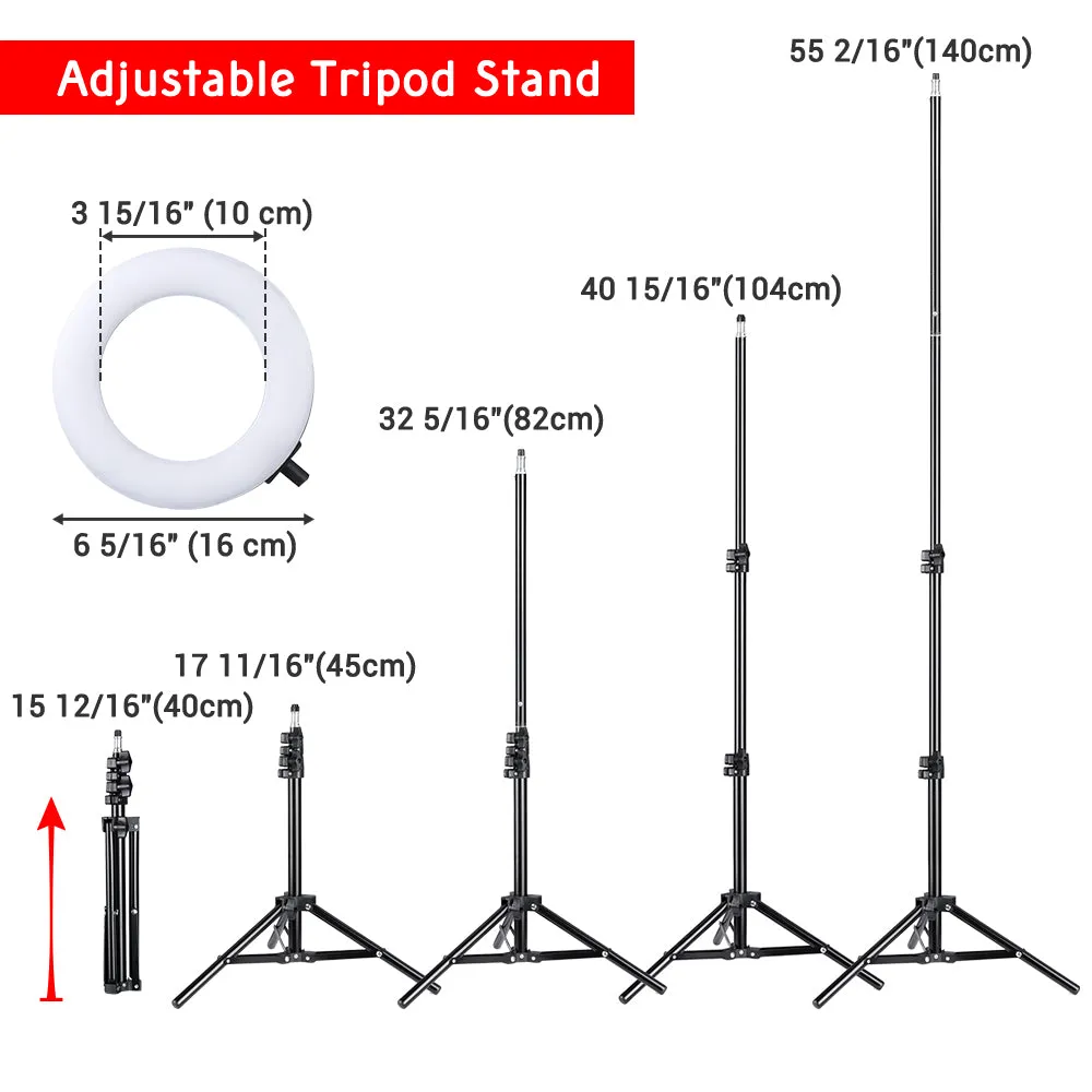 TheLAShop 7" Selfie Ring Light with Stand Mirror Remote Dimmable