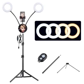 TheLAShop 7" Selfie Ring Light with Stand Mirror Remote Dimmable