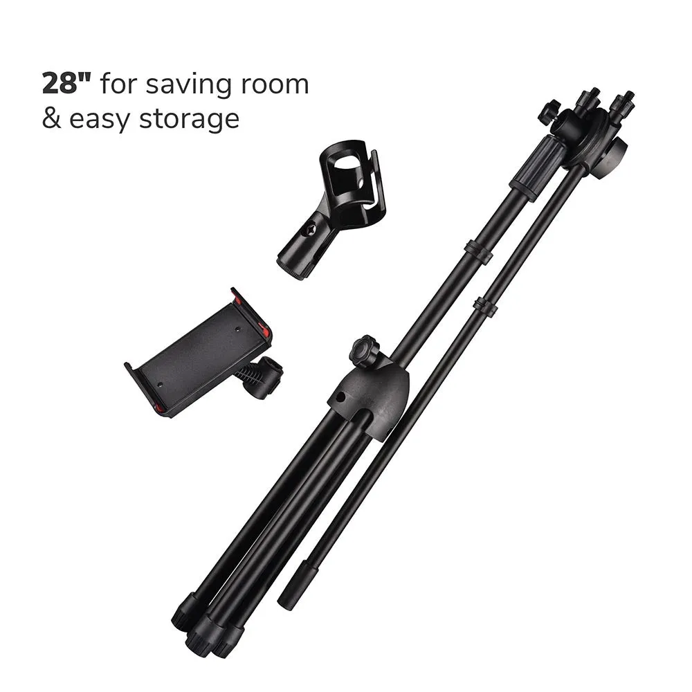 TheLAShop Mic Stand Boom Arm Mic Clip & Phone Holder Height 2'8" to 5'11"