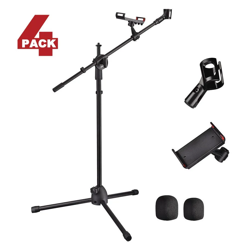 TheLAShop Mic Stand Boom Arm Mic Clip & Phone Holder Height 2'8" to 5'11"